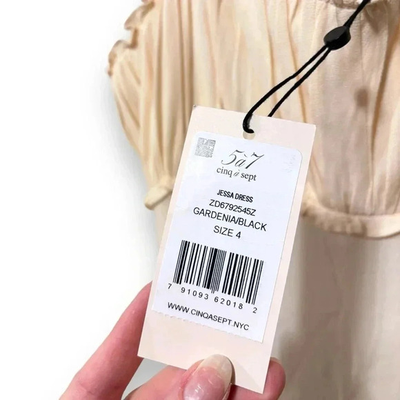 Cinq à Sept Cream and Black Midi Dress - Picture 6 of 10